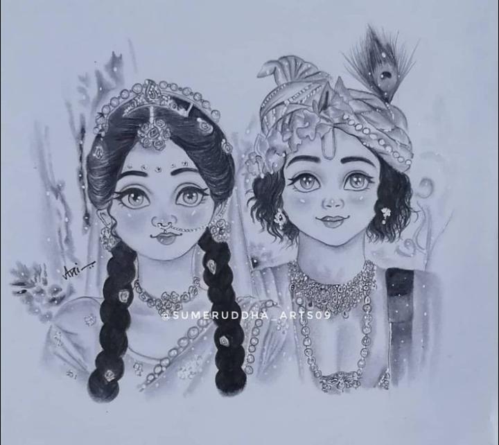 Radha Krishna Drawing by Dipayan Biswas - Pixels-saigonsouth.com.vn